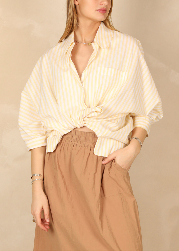 Agathe Light Cotton Mokka Skirt