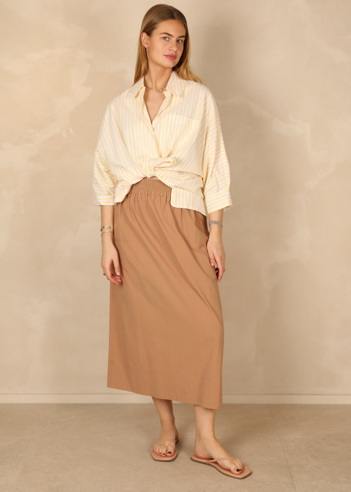 Agathe Light Cotton Mokka Skirt