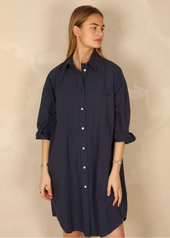 Ally Light Cotton Navy Dress