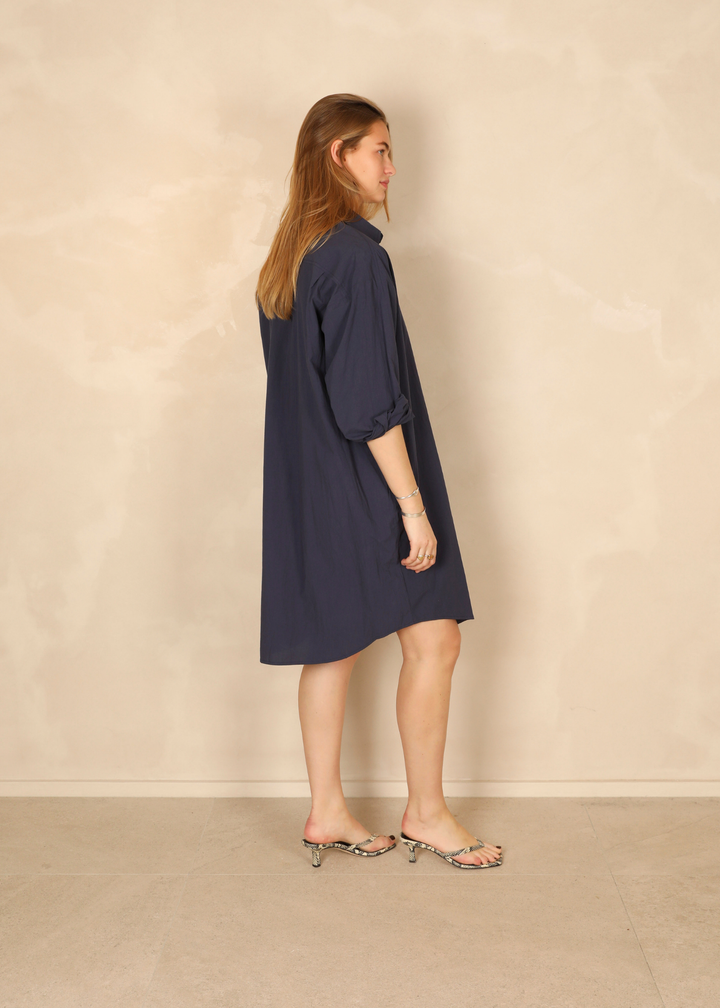 Ally Light Cotton Navy Dress