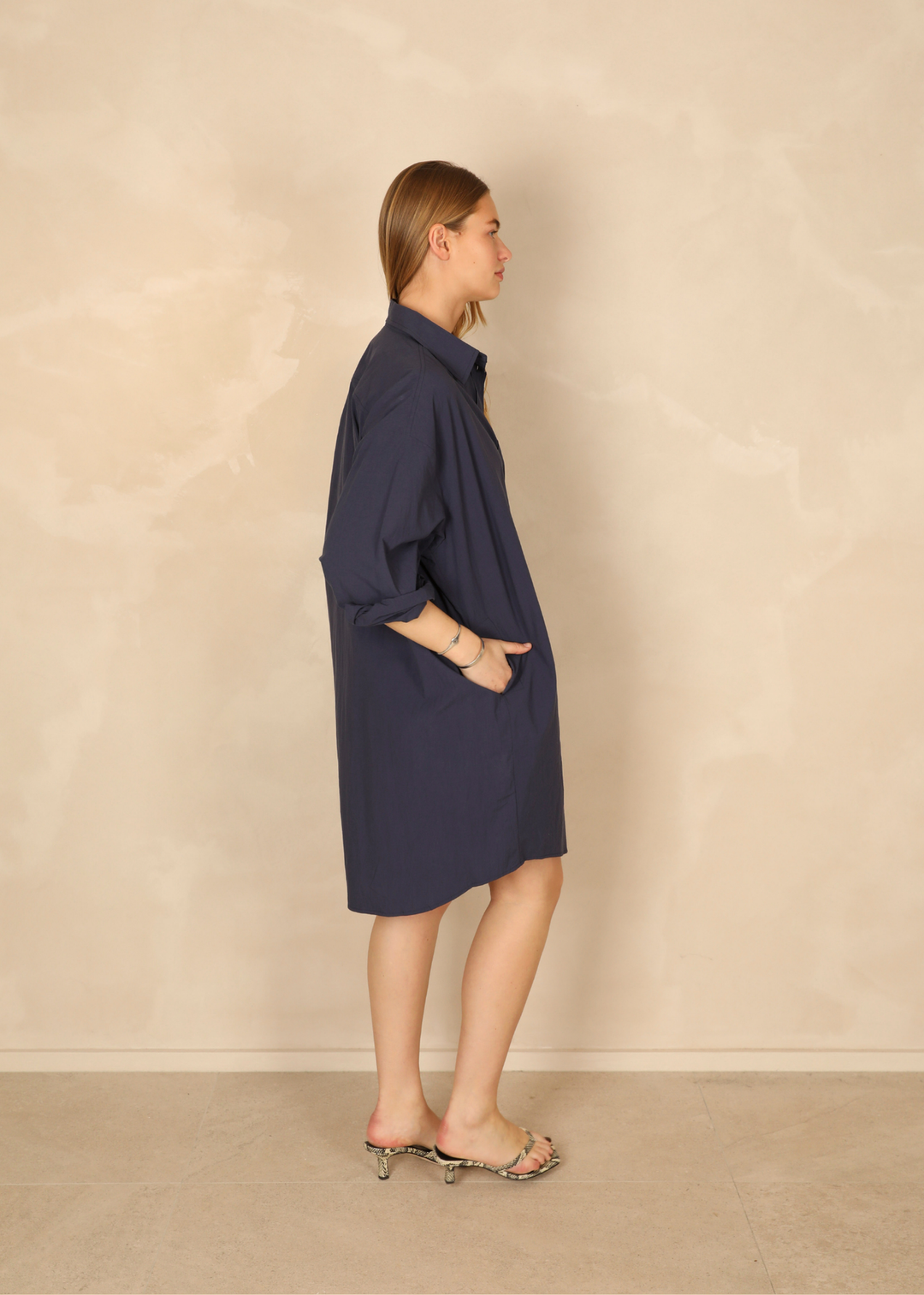 Ally Light Cotton Navy Dress