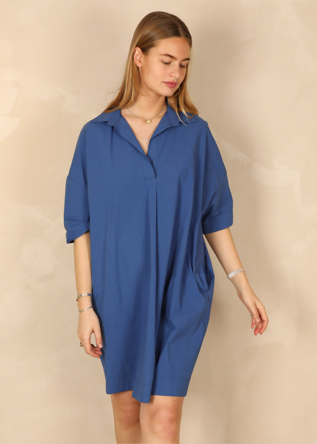 Angele Light Cotton Indigo Dress