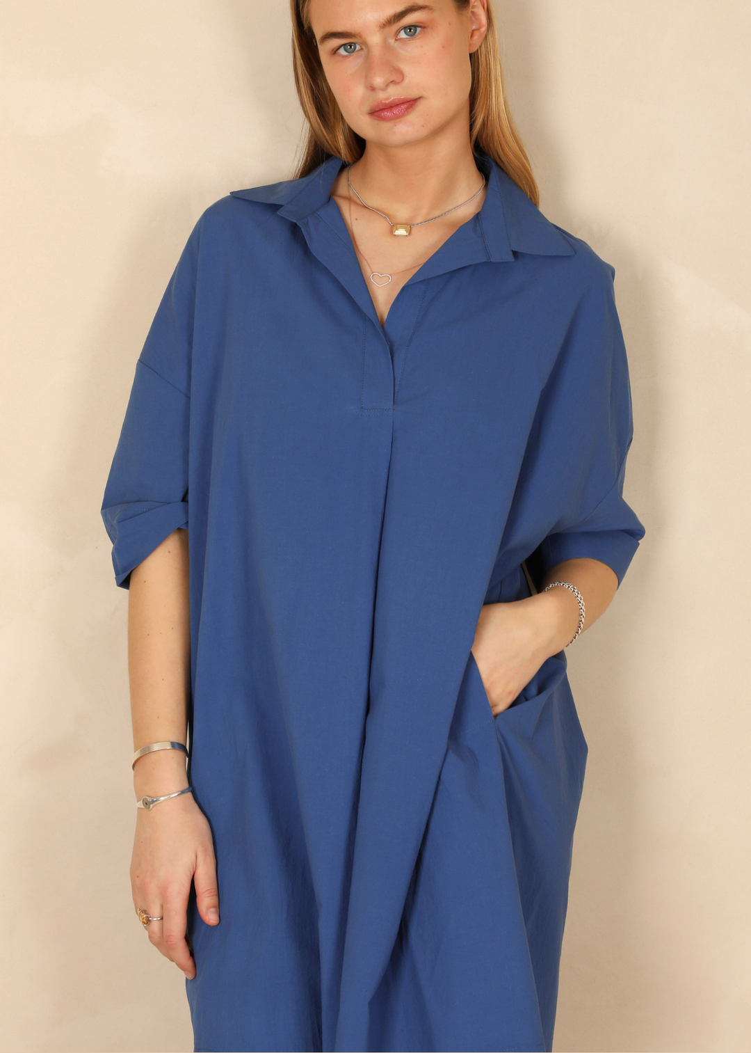 Angele Light Cotton Indigo Dress