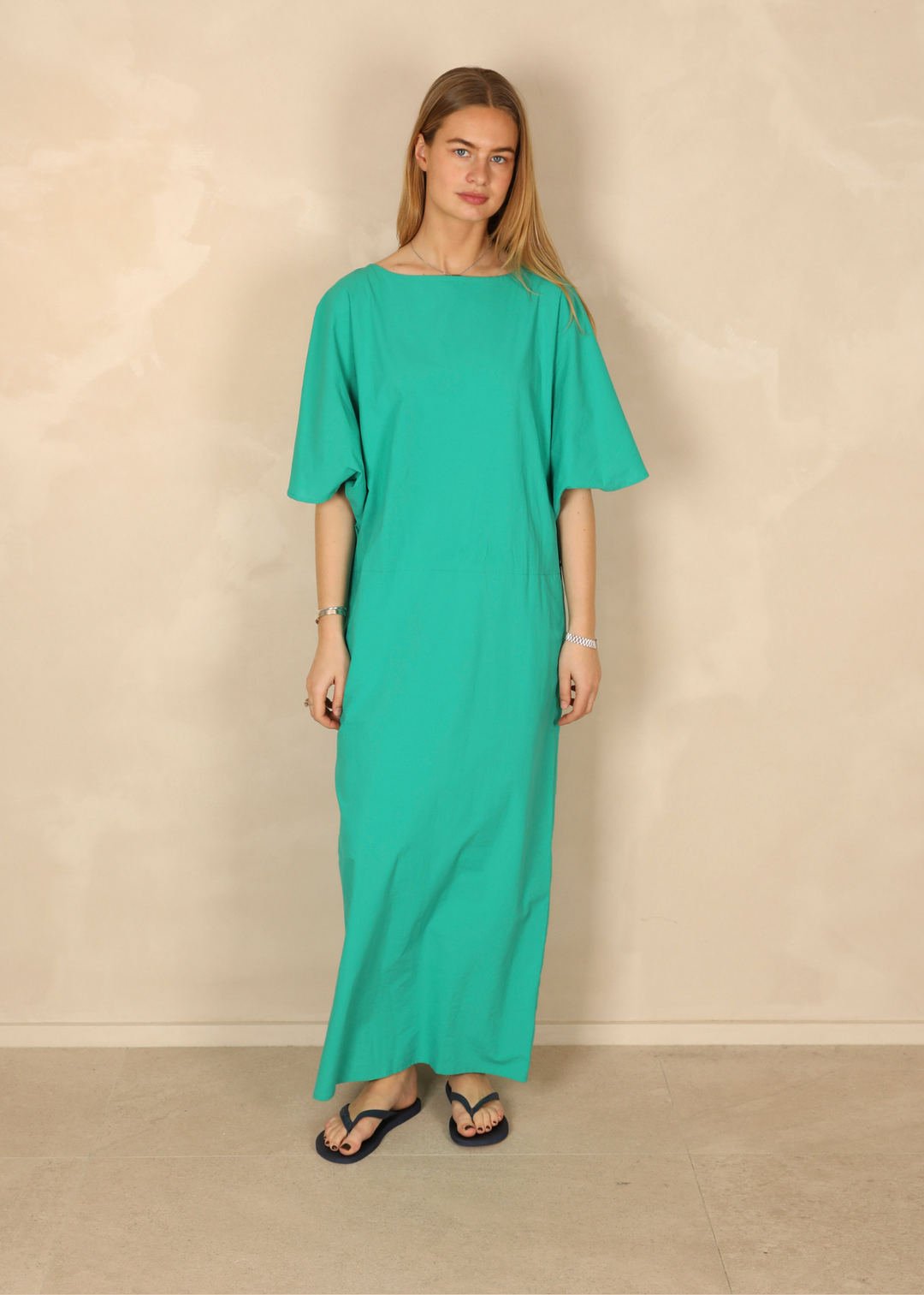 Daphne Light Cotton Green Dress