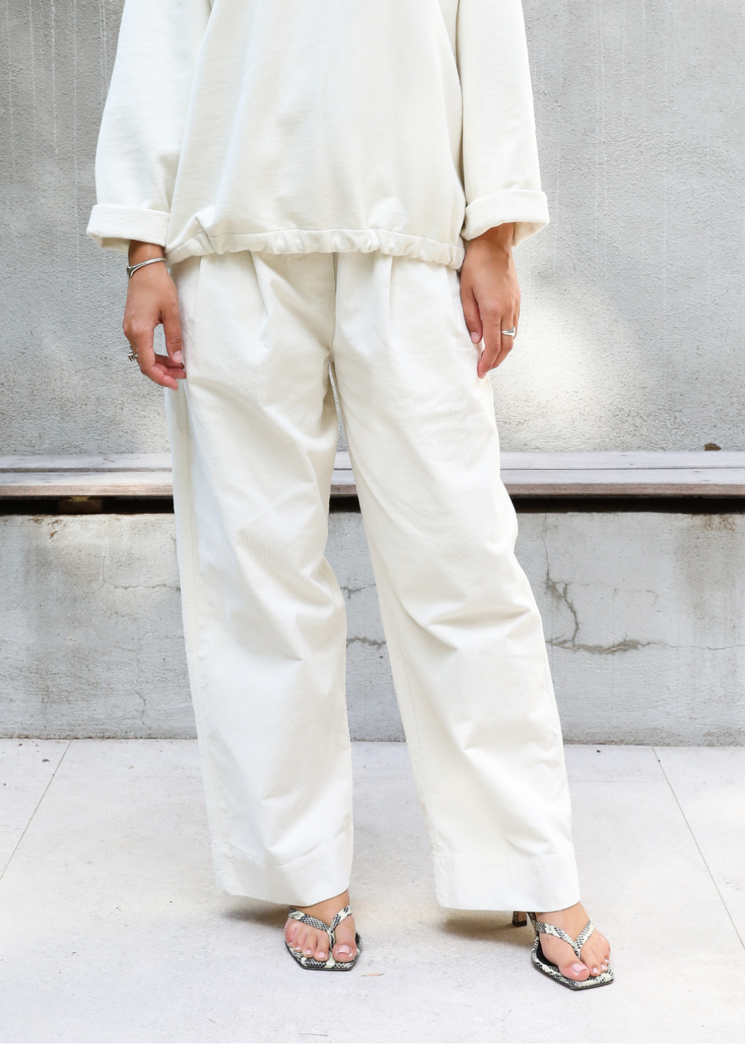 Jamie Velours Ecru Pant
