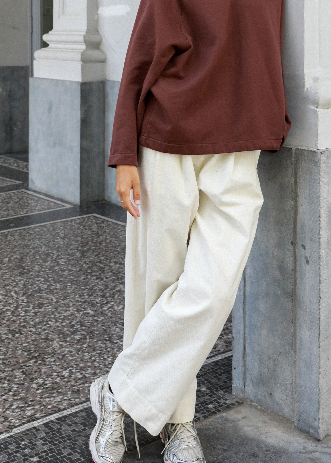 Jamie Velours Ecru Pant