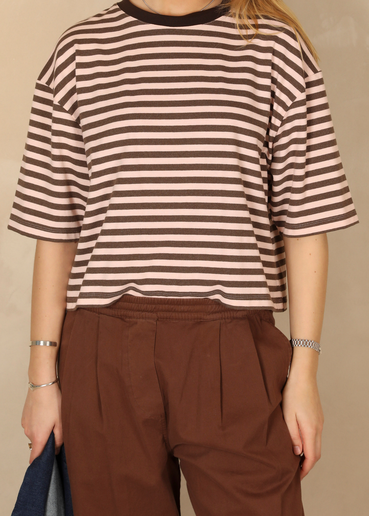 Marine Stripes Chocolate/Blush T-Shirt