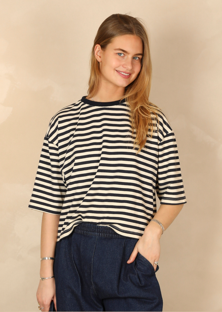 Marine Stripes Navy/Ecru T-Shirt