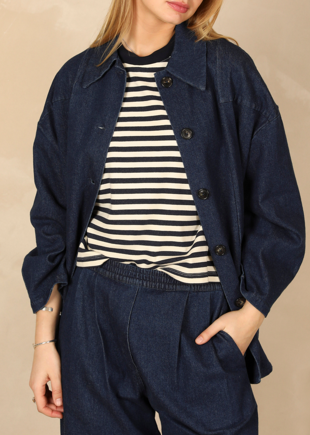 Marine Stripes Navy/Ecru T-Shirt
