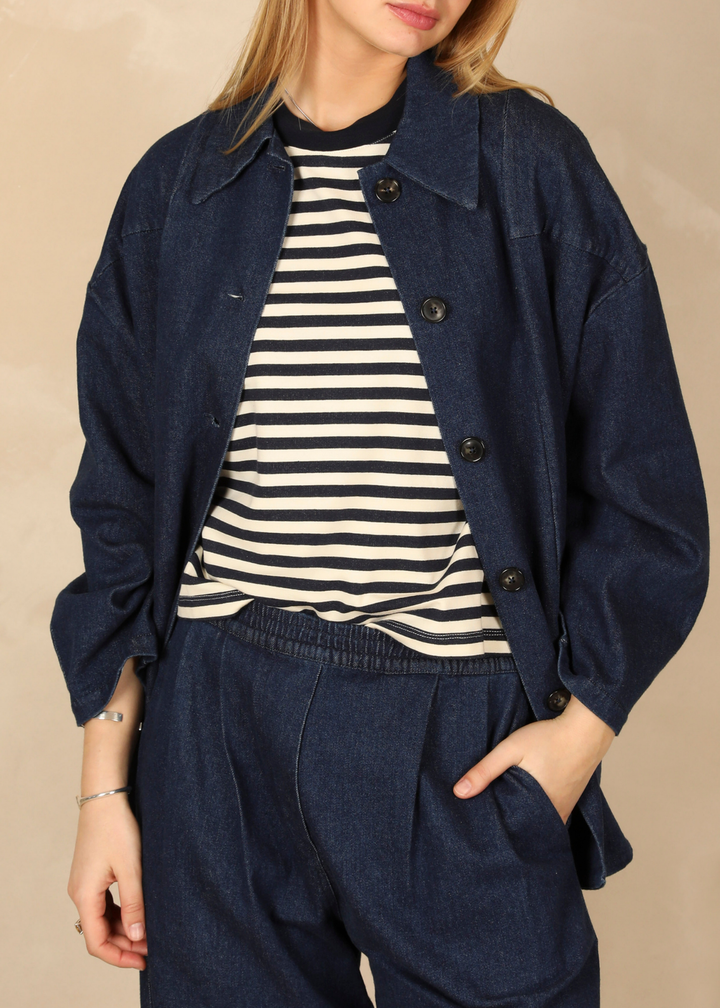 Marine Stripes Navy/Ecru T-Shirt