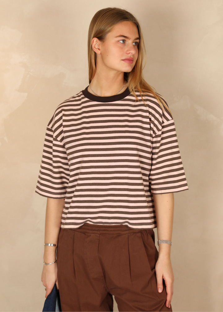 Marine Stripes Chocolate/Blush T-Shirt