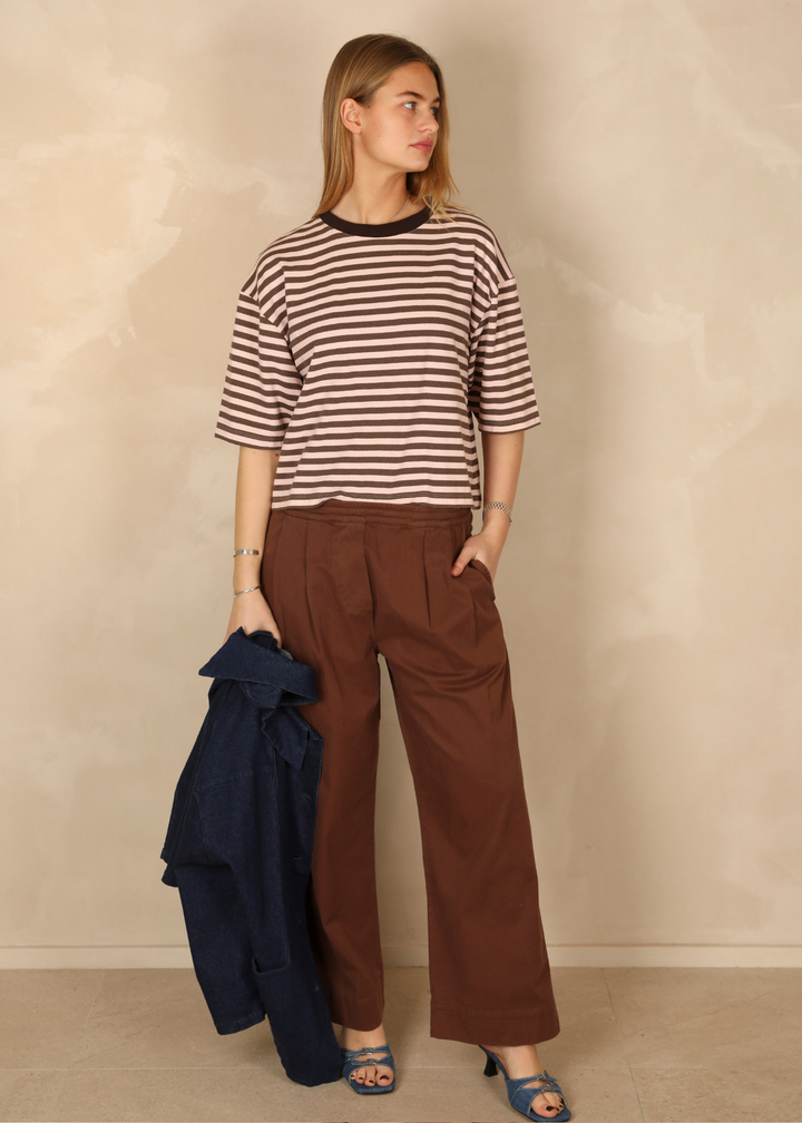 Marine Stripes Chocolate/Blush T-Shirt