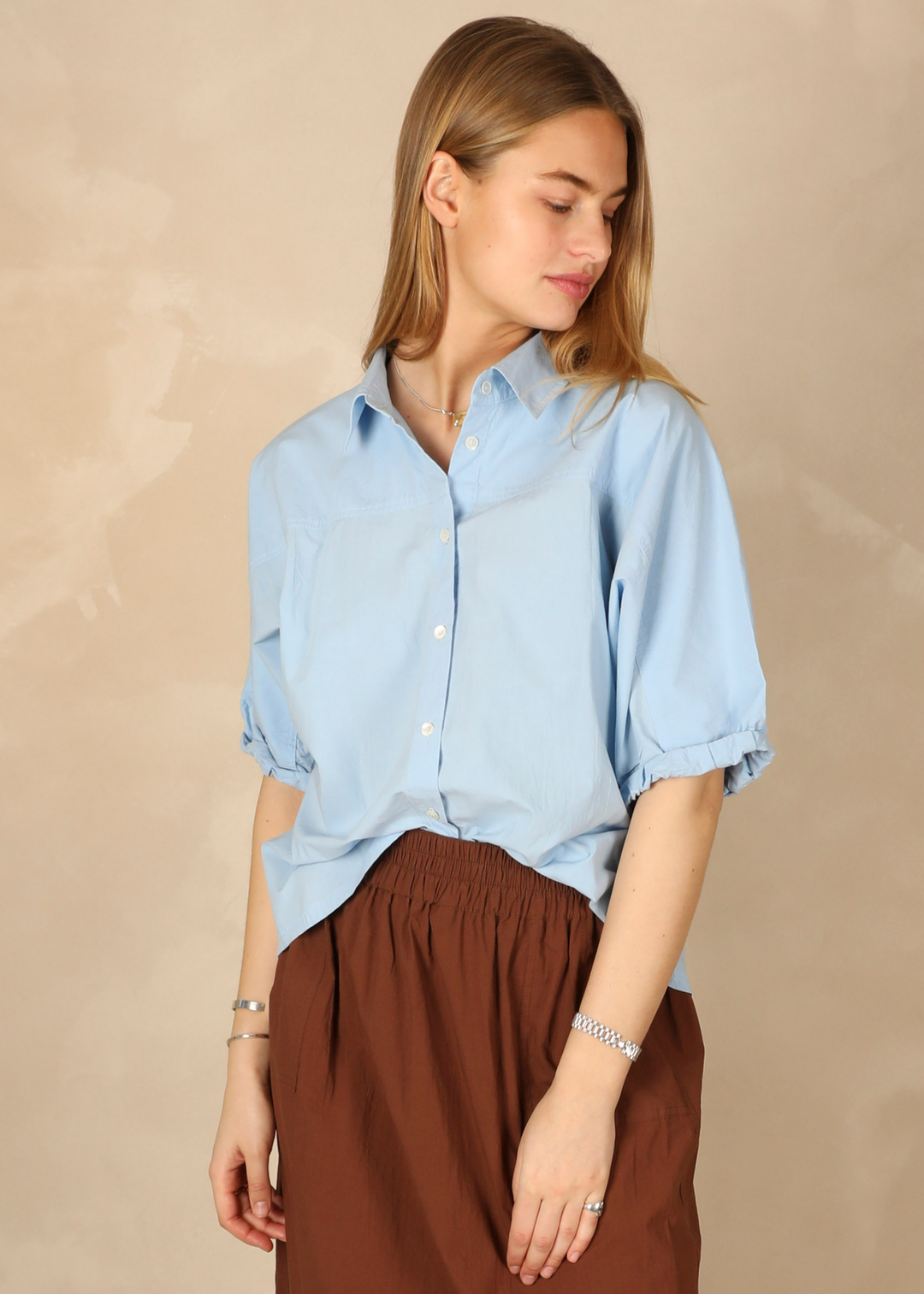 Neyla Light Cotton Sky Shirt
