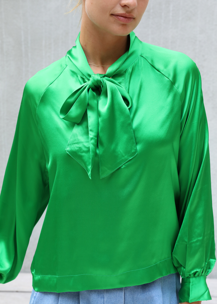 Rose Silk Green Shirt