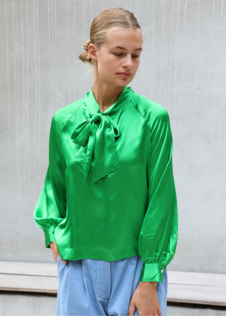 Rose Silk Green Shirt