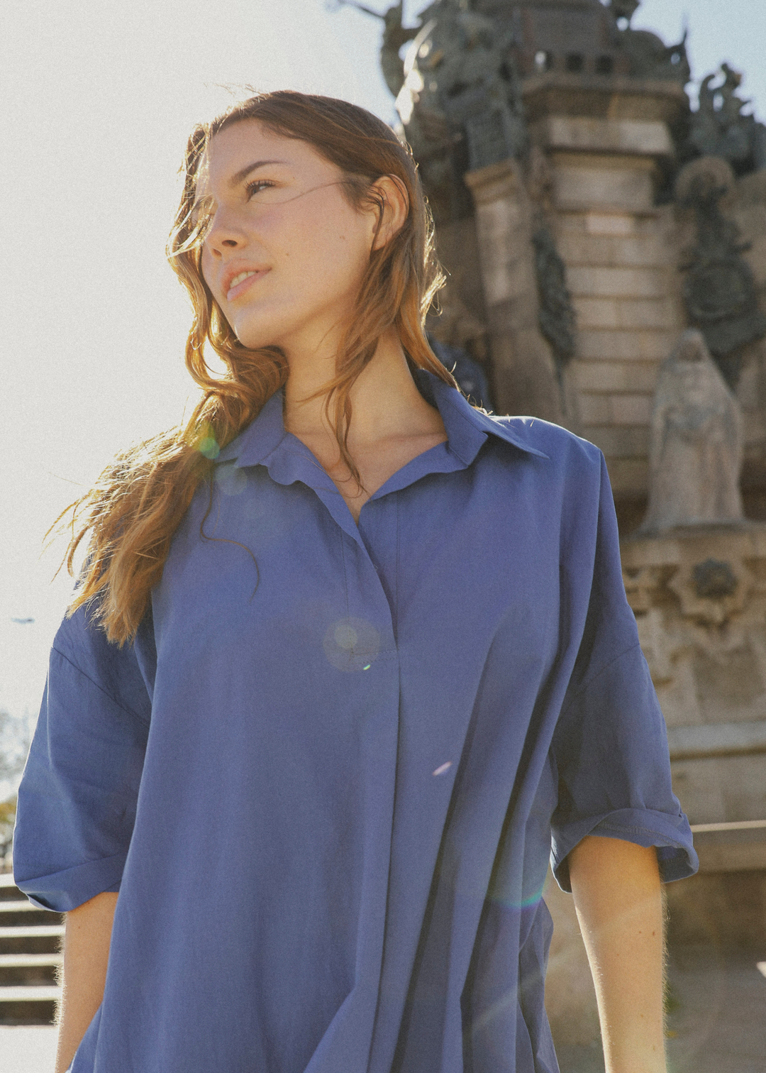 Angele Light Cotton Indigo Dress