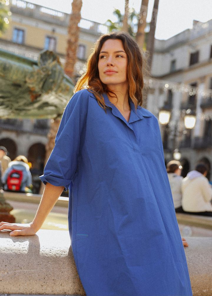 Angele Light Cotton Indigo Dress