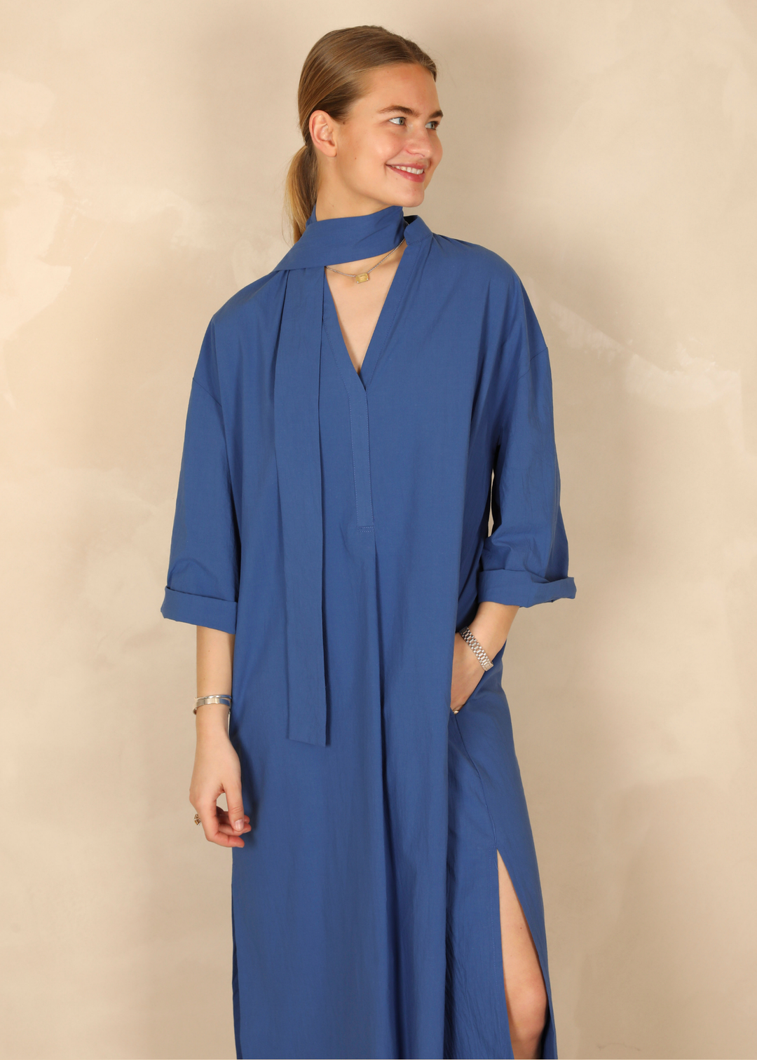 Marianne Light Cotton Indigo Dress