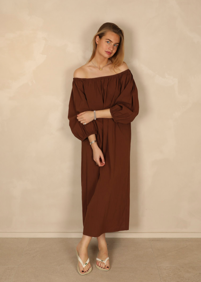Sophie Light Cotton Chocolate Dress
